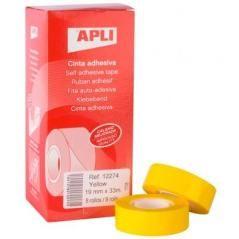 Apli cinta adhesiva rollo 19mmx33m amarillo -8u-