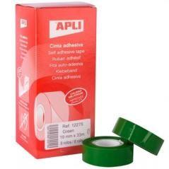 Apli cinta adhesiva rollo 19mmx33m verde -8u-