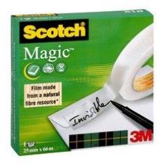 Scotch cinta adhesiva invisible magic rollo 25mm x 66m caja individual