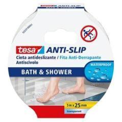 Tesa cinta antideslizante adhesiva baño 5mx25mm transparente