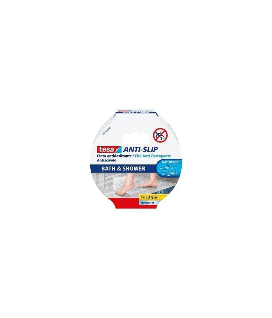 Tesa cinta antideslizante adhesiva baño 5mx25mm transparente