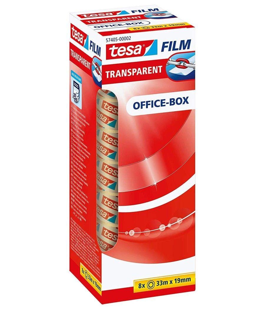 Tesa film cinta adhesiva officebox transparente 33mx19mm -pack 8u-