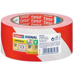 Tesa cinta de señalización temporal pp adhesiva rojo/blanco
