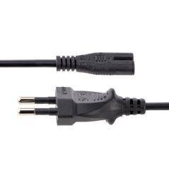 StarTech.com Cable de 2m de Alimentación para Ordenador Portátil o Impresora , UE a C7, 2,5A 250V, 18AWG, Cable de Repuesto para