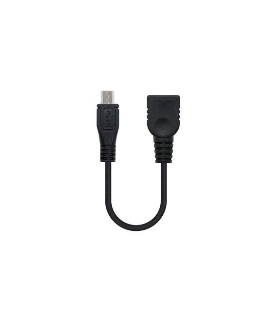 Nanocable CABLE USB 2.0 OTG, TIPO MICRO B/M-A/H, NEGRO, 15 CM - Imagen 1