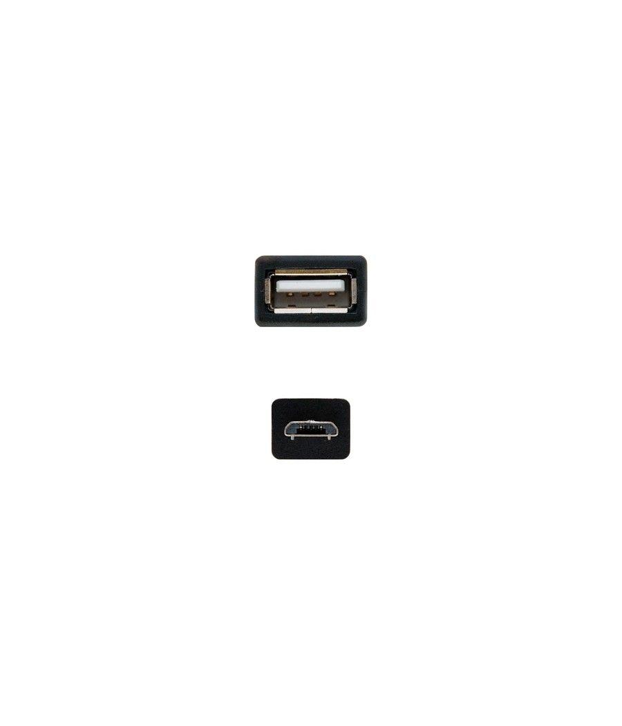 Nanocable CABLE USB 2.0 OTG, TIPO MICRO B/M-A/H, NEGRO, 15 CM - Imagen 2