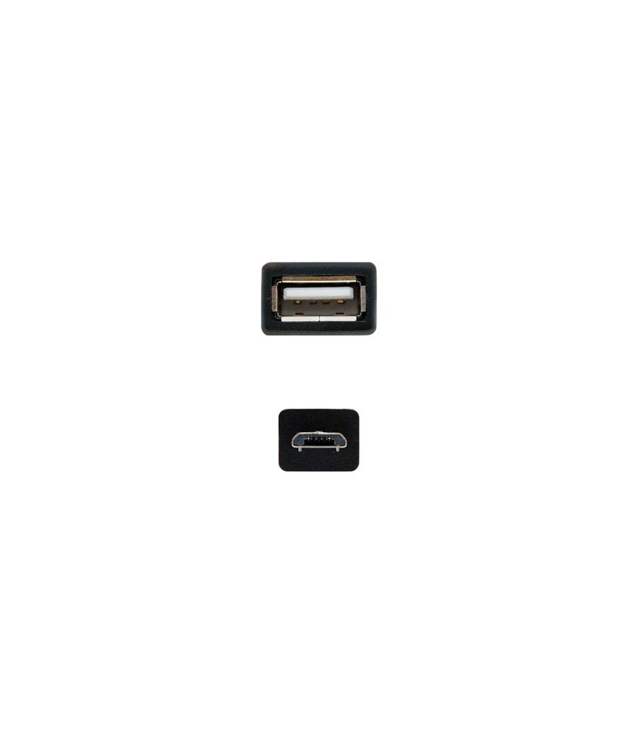 Nanocable CABLE USB 2.0 OTG, TIPO MICRO B/M-A/H, NEGRO, 15 CM - Imagen 2