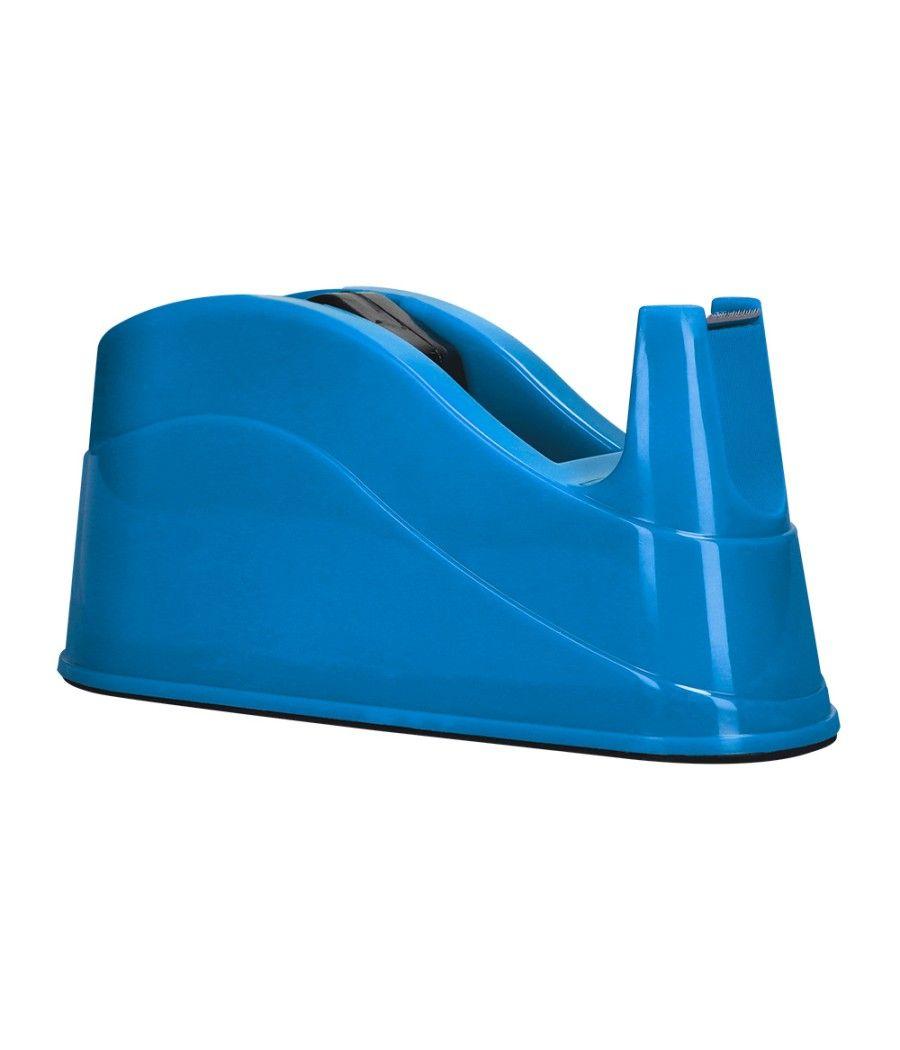 Portarrollo sobremesa q-connect plástico para cintas de 66 mt color azul 220x100x70 mm