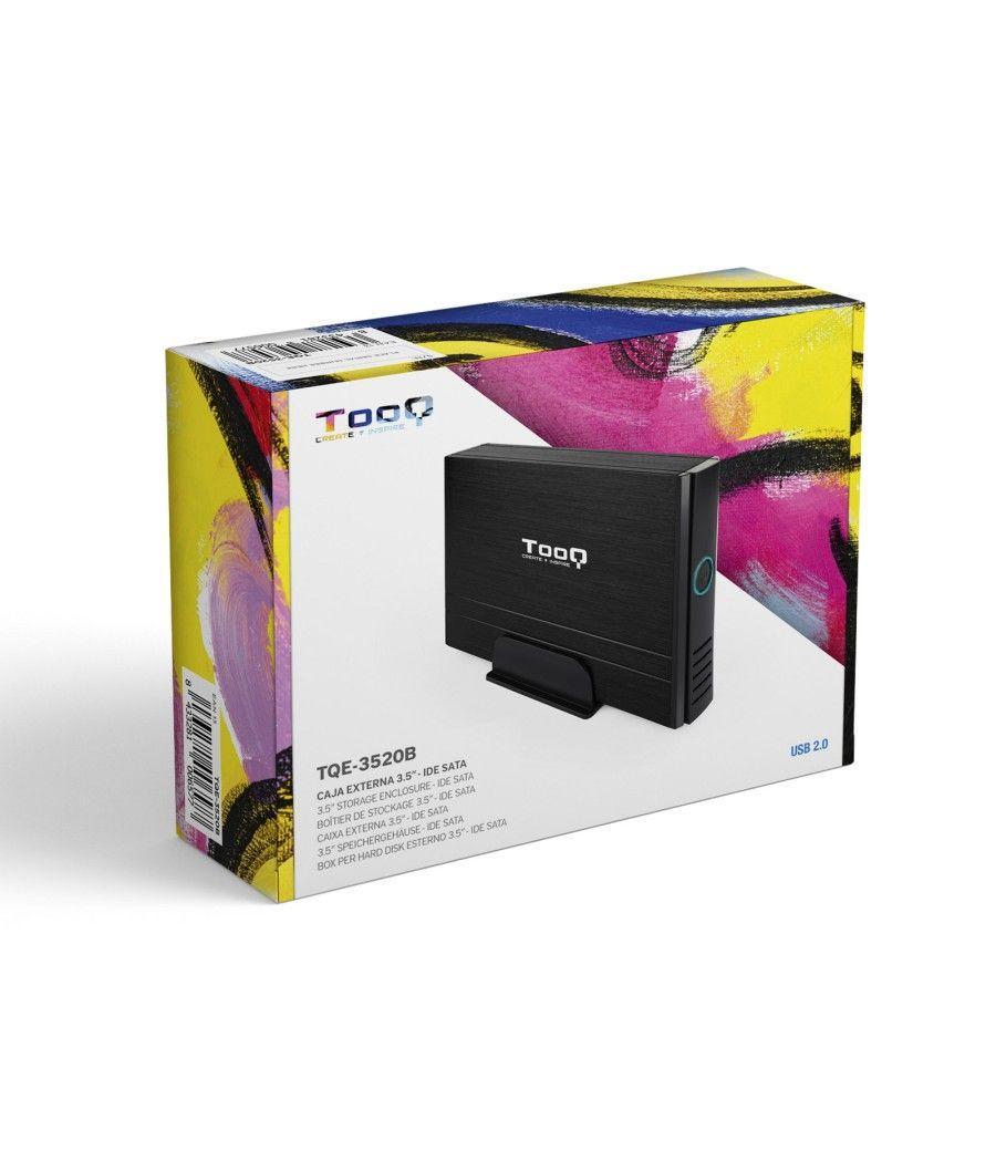 Caja externa tooq tqe - 3520b para hdd 3.5pulgadas sata usb 2.0 negro