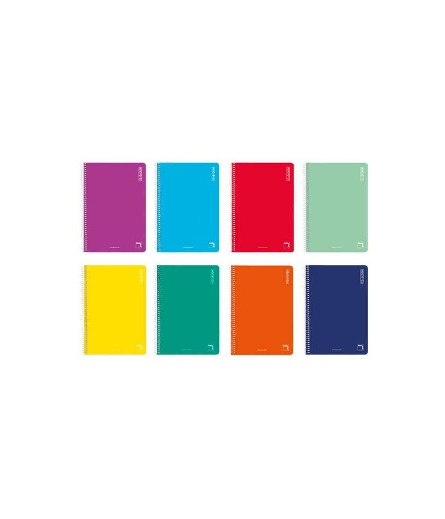 Pacsa cuaderno basic 80 hojas liso tapas cartón cuarto 60gr colores surtido -10u-