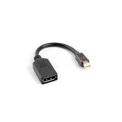 Adaptador lanberg displayport mini macho a displayport hembra cable 10 cm negro