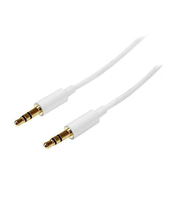 StarTech.com Cable 1m 1 metro Slim Delgado de Audio Estéreo Mini Jack Plug 3,5mm - Blanco - Macho a Macho - Imagen 1