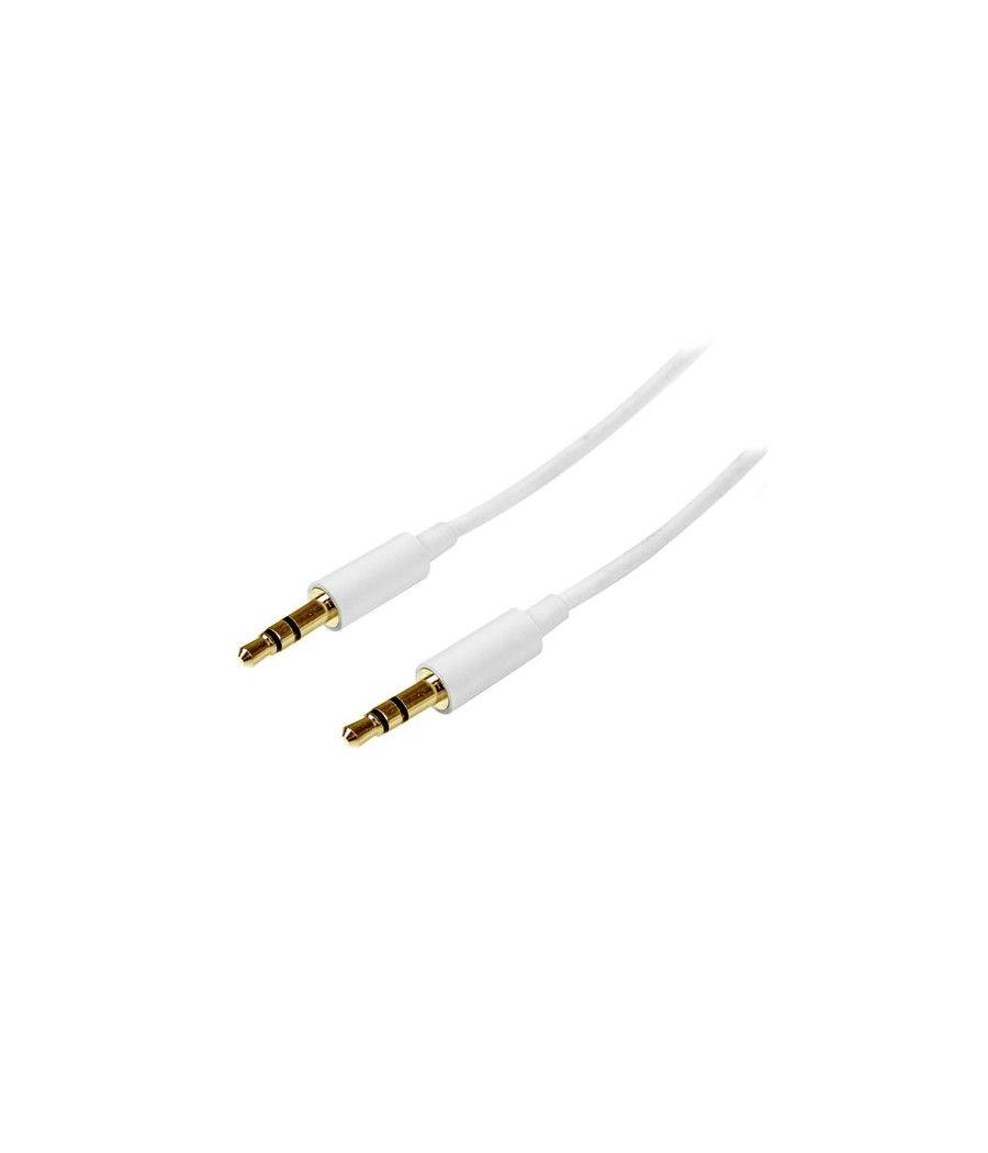 StarTech.com Cable 1m 1 metro Slim Delgado de Audio Estéreo Mini Jack Plug 3,5mm - Blanco - Macho a Macho - Imagen 1