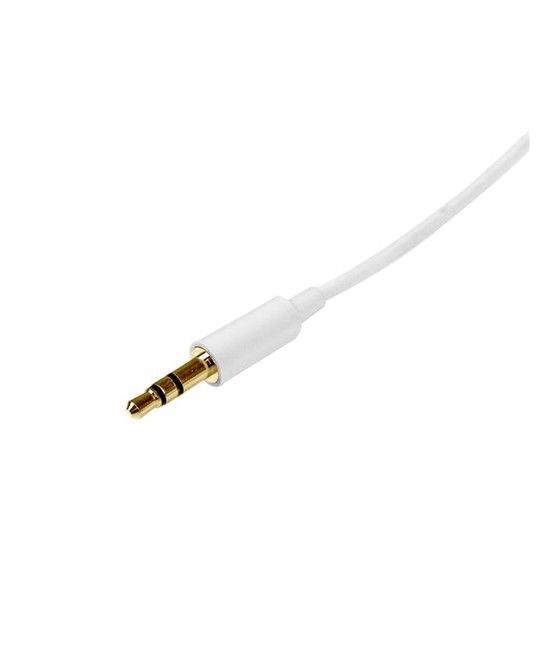 StarTech.com Cable 1m 1 metro Slim Delgado de Audio Estéreo Mini Jack Plug 3,5mm - Blanco - Macho a Macho