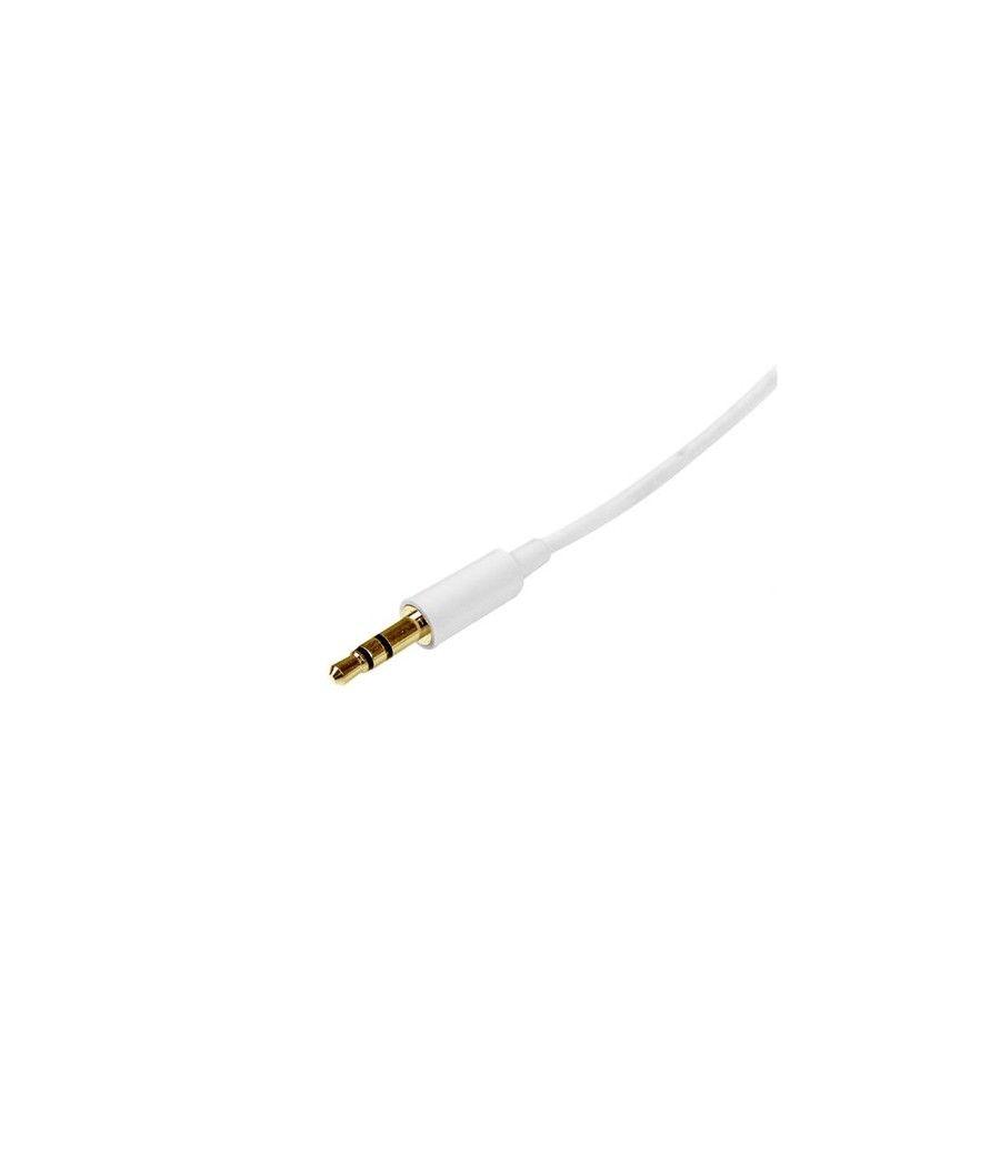 StarTech.com Cable 1m 1 metro Slim Delgado de Audio Estéreo Mini Jack Plug 3,5mm - Blanco - Macho a Macho - Imagen 2