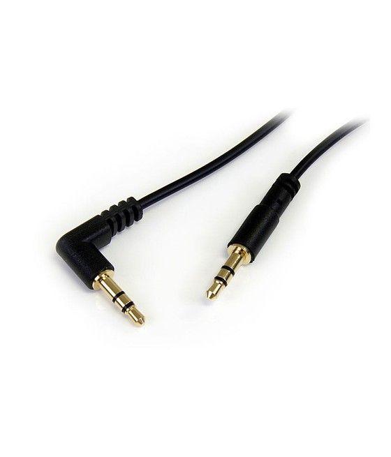 StarTech.com Cable Delgado de Audio Estéreo 3,5mm de 30cm Acodado con Ángulo Recto - Macho a Macho - Imagen 1