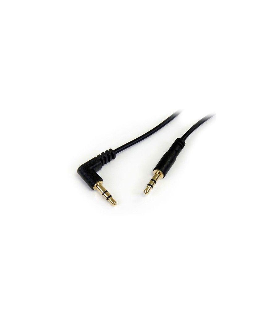 StarTech.com Cable Delgado de Audio Estéreo 3,5mm de 30cm Acodado con Ángulo Recto - Macho a Macho - Imagen 1