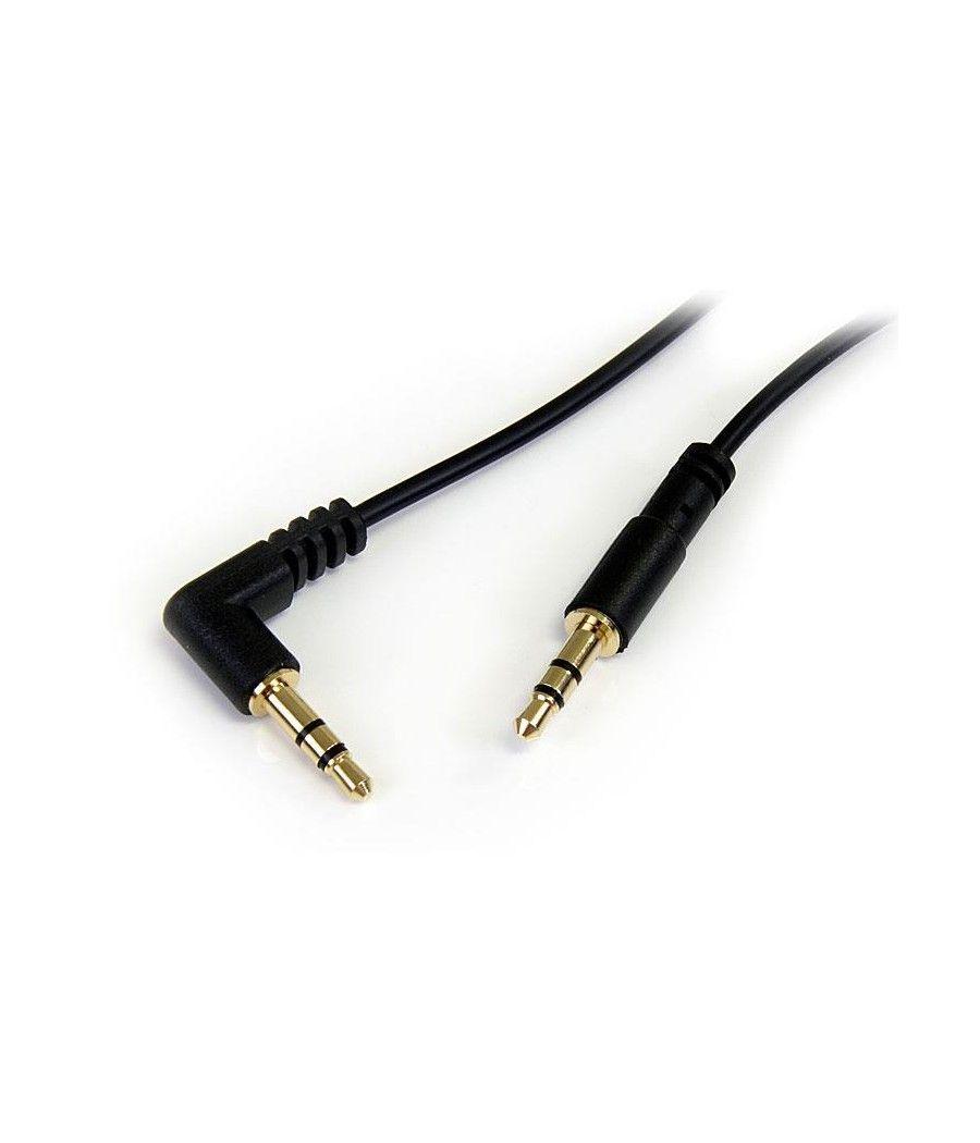 StarTech.com Cable Delgado de Audio Estéreo 3,5mm de 30cm Acodado con Ángulo Recto - Macho a Macho - Imagen 2