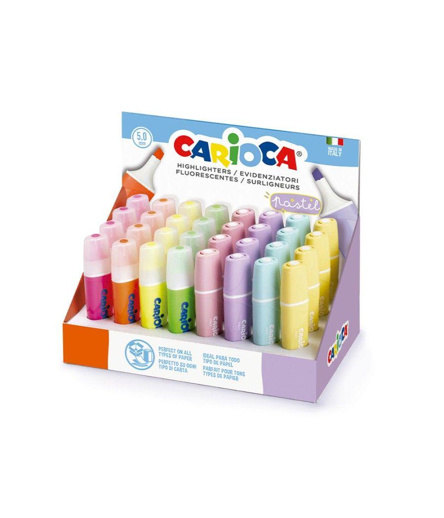 Rotulador carioca fluorescente color pastel expositor de 32 unidades colores surtidos