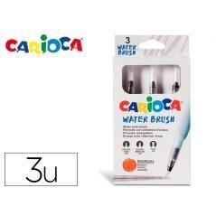 Pincel carioca rellenable agua redondo caja de 3 unidades puntas surtidas