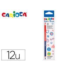 Lápices bicolor carioca rojo/azul caja de 12 unidades