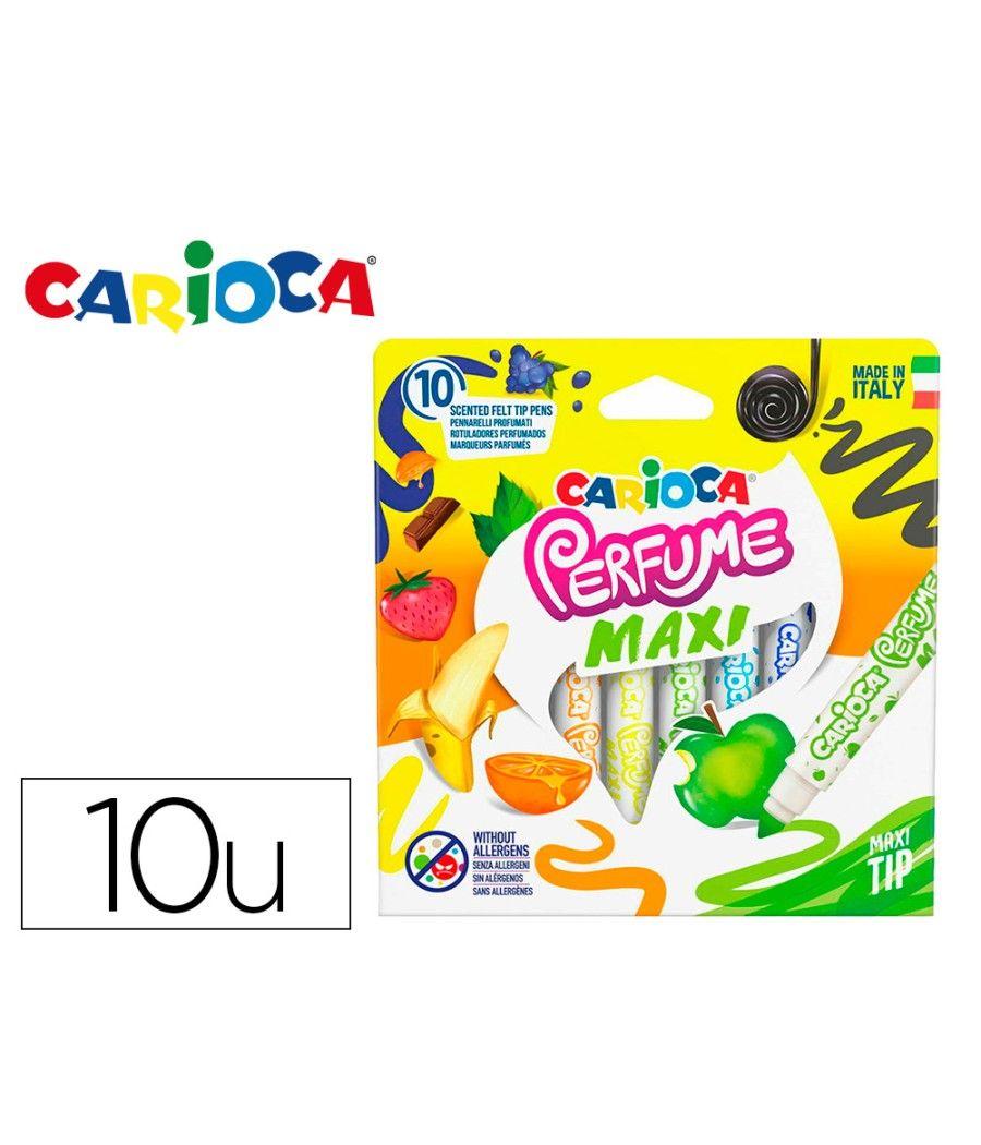 Rotulador carioca perfumado punta maxi lavable caja de 10 unidades colores surtidos