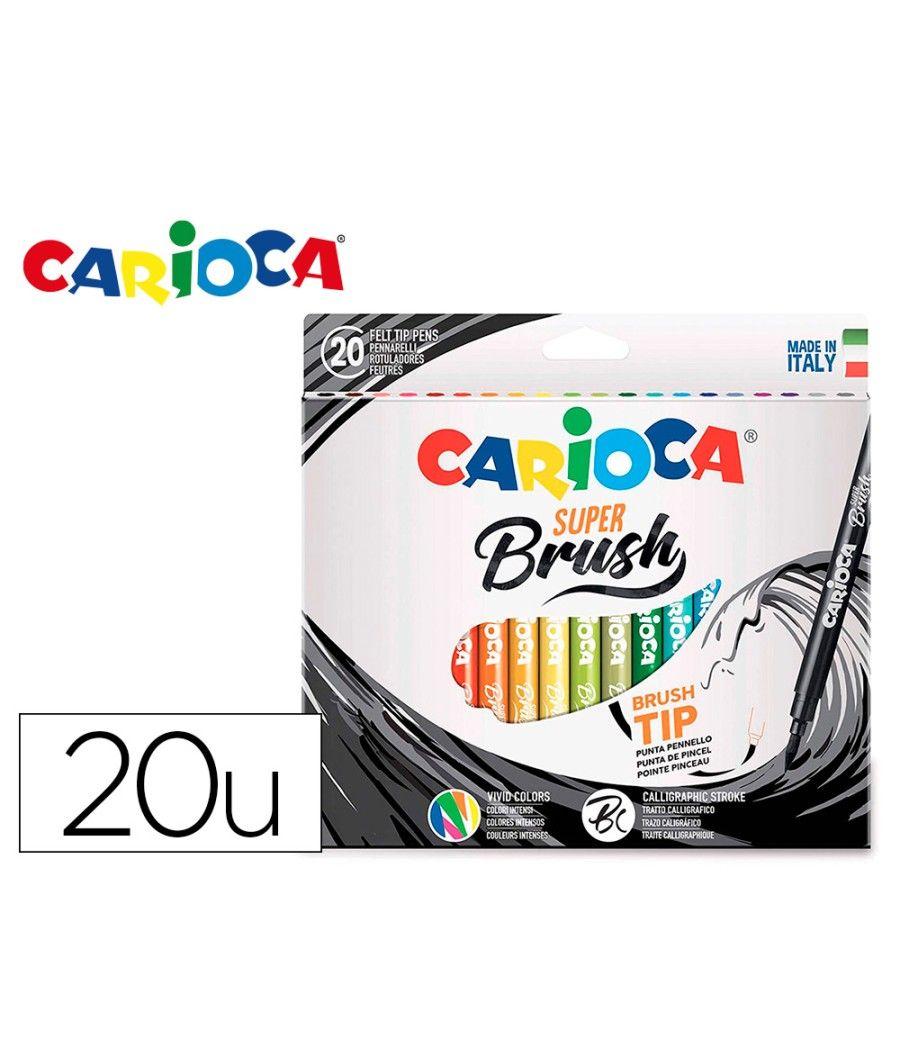 Rotulador carioca punta de pincel lavable caja de 20 unidades colores surtidos