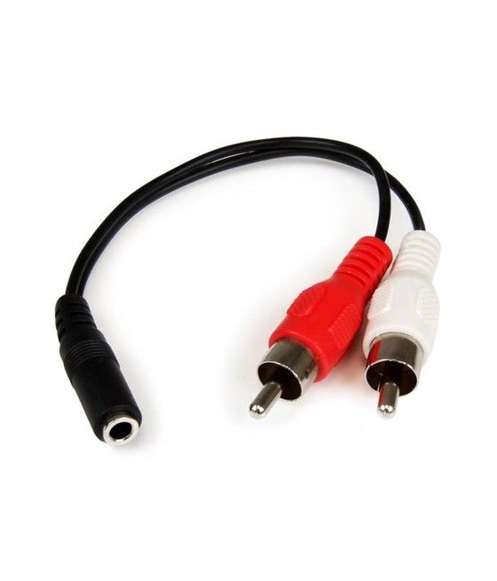 StarTech.com Cable Adaptador de 15cm de Audio Estéreo Mini Jack de 3,5mm Hembra a 2x RCA Macho - Imagen 1