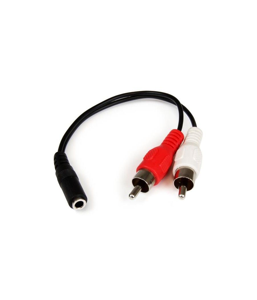 StarTech.com Cable Adaptador de 15cm de Audio Estéreo Mini Jack de 3,5mm Hembra a 2x RCA Macho - Imagen 2