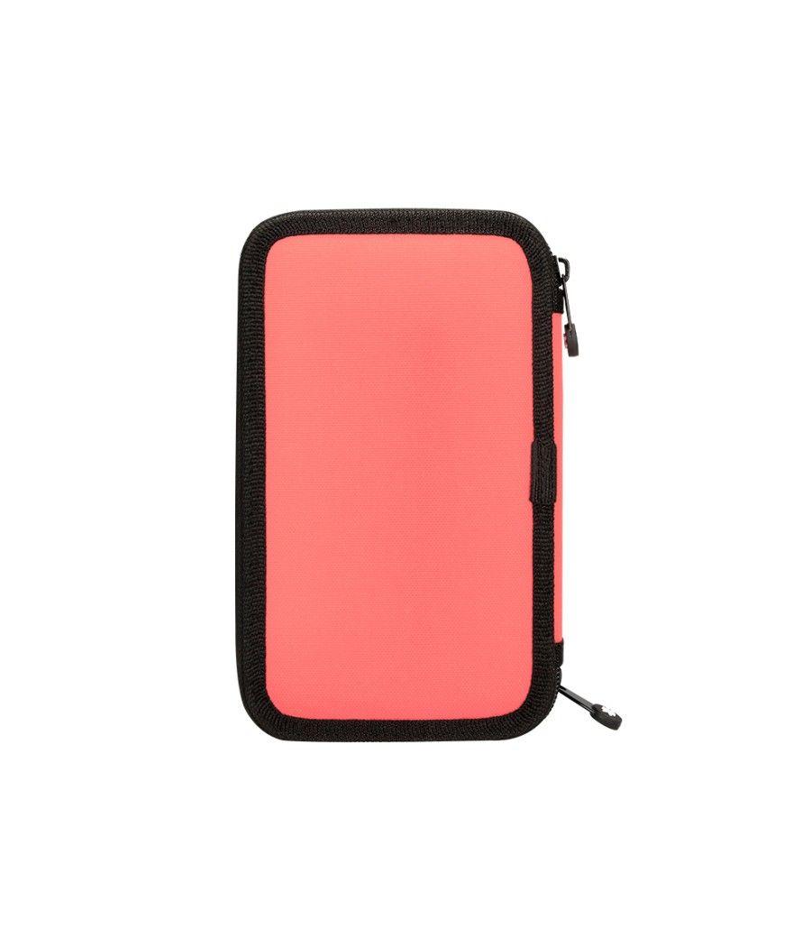 Plumier escolar antartik doble color coral 28 piezas