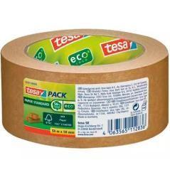 Tesa cinta de embalaje tesapack estándar ecologo rollo 50mx50mm papel marrón