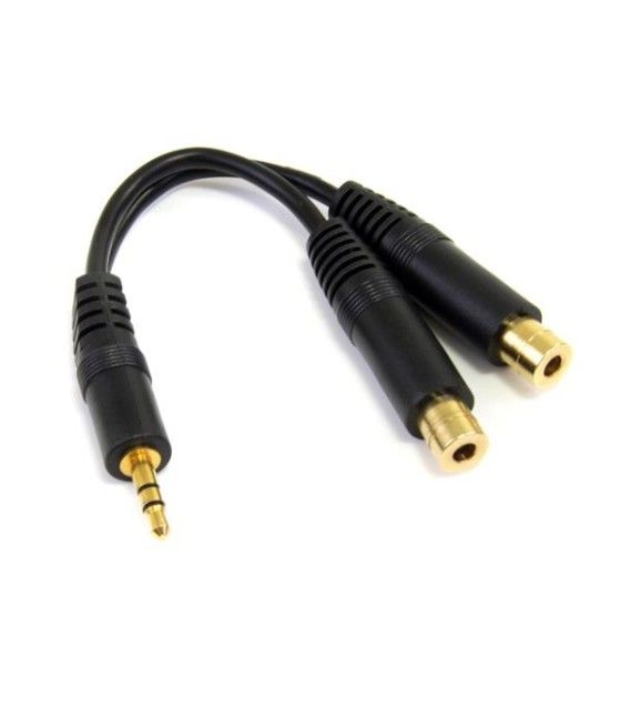 StarTech.com Cable 15cm Audio Splitter Divisor de Auriculares Mini-Jack 3,5mm Estéreo Macho a 2x Hembra - Imagen 2