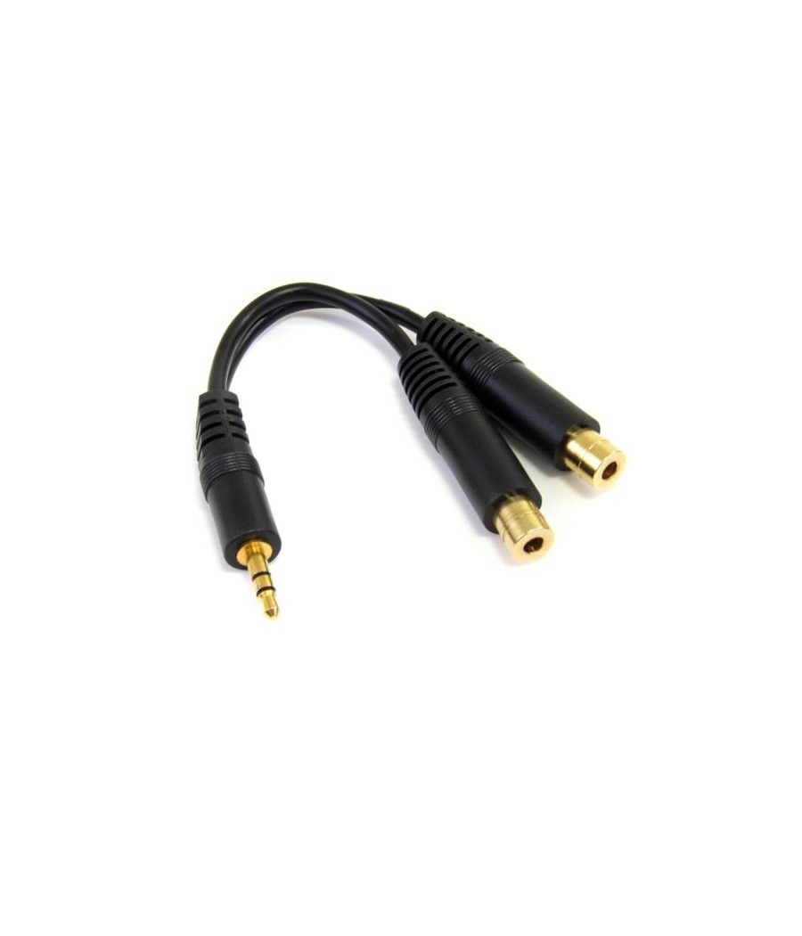 StarTech.com Cable 15cm Audio Splitter Divisor de Auriculares Mini-Jack 3,5mm Estéreo Macho a 2x Hembra - Imagen 2