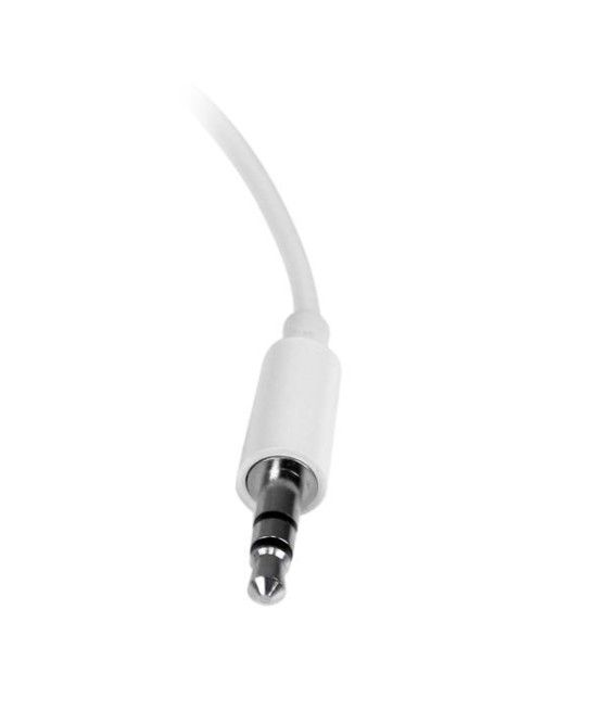 StarTech.com Cable Adaptador Splitter Blanco Delgado Mini Jack para Auriculares - Divisor Macho 3,5mm a 2x Hembra - Imagen 4