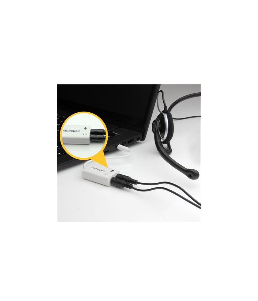 StarTech.com Adaptador de Auriculares con Micrófono Mini-Jack 3,5mm 4 pines a Conectores de Auriculares y de Micrófono - M a 2xH
