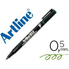 Rotulador artline retroproyeccion punta fibra permanente ek-853 verde -punta redonda 0.5 mm pack 12 unidades