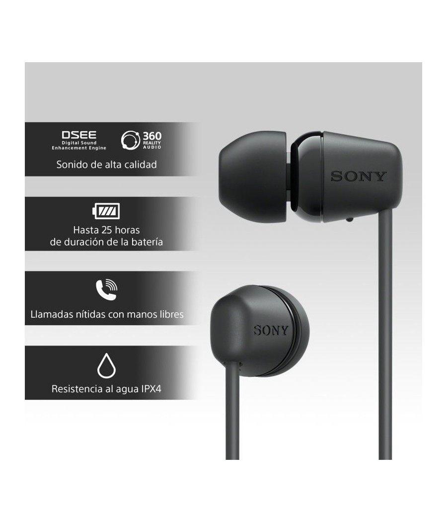 Auriculares inalámbrico intrauditivos sony wi-c100/ con micrófono/ bluetooth/ negros