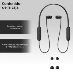 Auriculares inalámbrico intrauditivos sony wi-c100/ con micrófono/ bluetooth/ negros