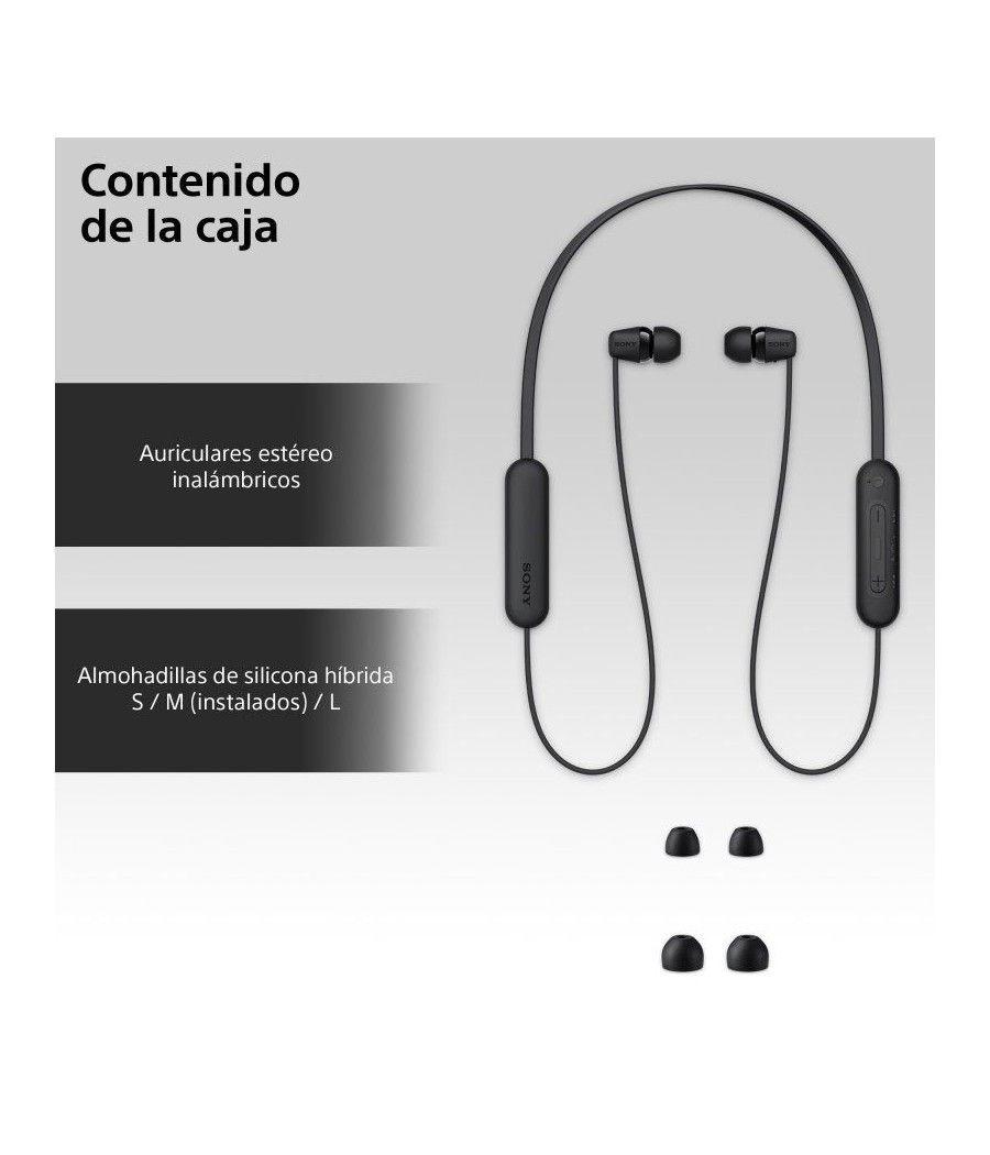 Auriculares inalámbrico intrauditivos sony wi-c100/ con micrófono/ bluetooth/ negros