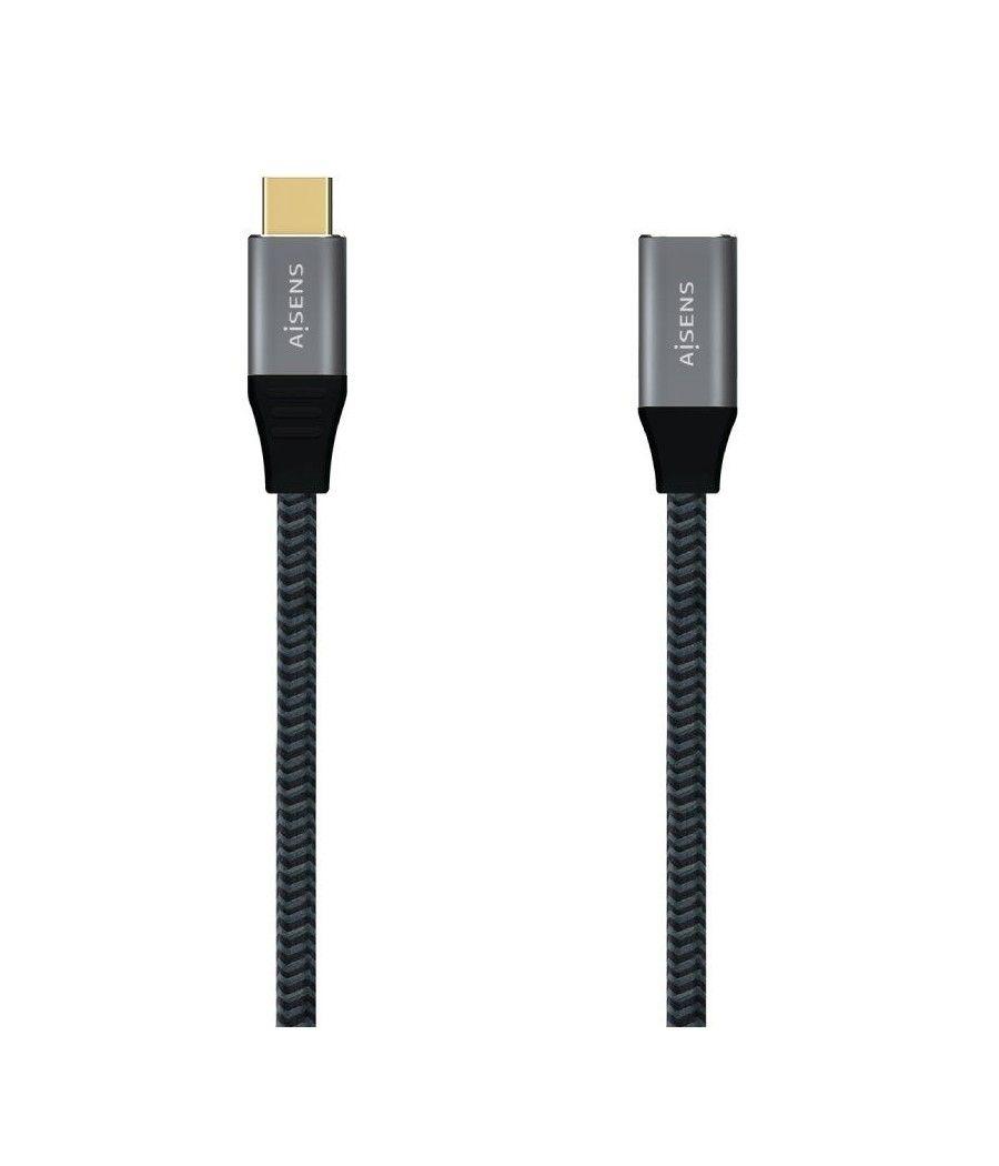 Cable alargador usb 3.2 tipo-c aisens a107-0635/ usb tipo-c macho - usb tipo-c hembra/ 1m/ gris