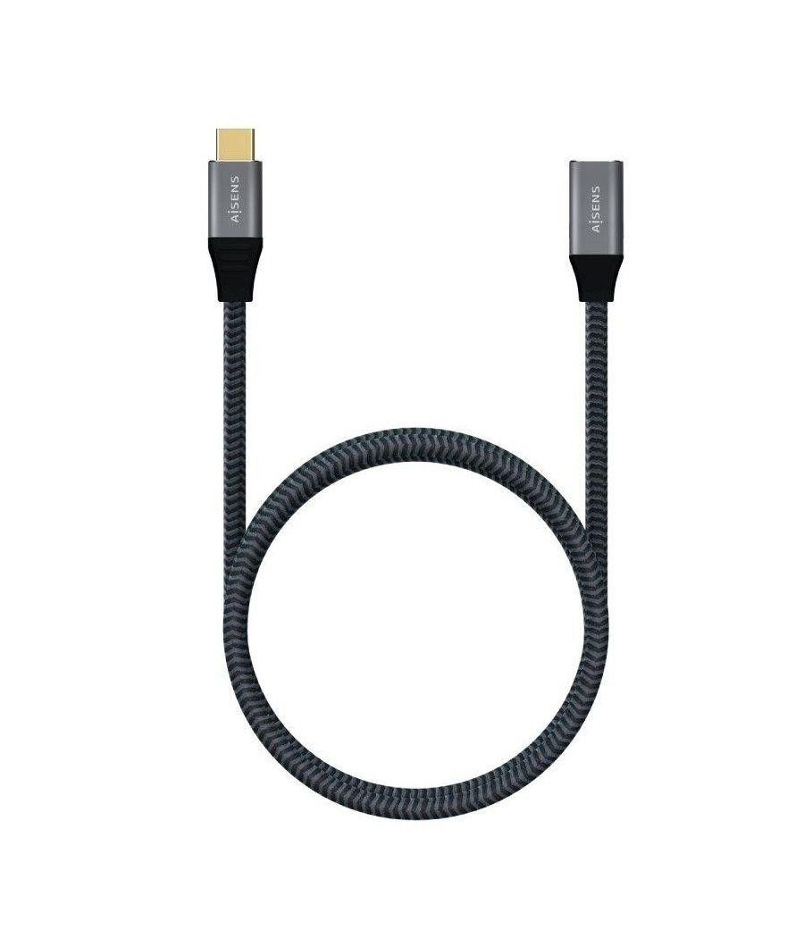 Cable alargador usb 3.2 tipo-c aisens a107-0635/ usb tipo-c macho - usb tipo-c hembra/ 1m/ gris