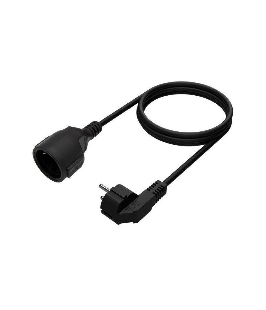 Cable alargador de alimentación aisens a132-0600/ cee7 macho - cee7 hembra/ 2m/ negro