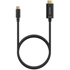 Cable conversor hdmi 4k aisens a109-0623/ usb tipo-c macho - hdmi macho/ 80cm/ negro