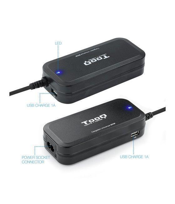 TooQ TQLC-90BS02AT adaptador e inversor de corriente Interior 90 W Negro - Imagen 3