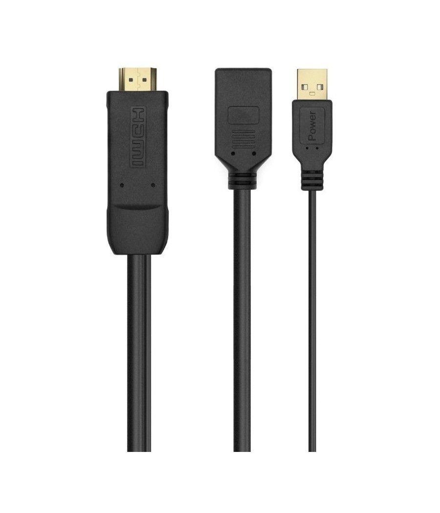 Cable conversor aisens a122-0642/ displayport macho - hdmi macho - displayport hembra - usb macho/ 10cm + 10cm/ negro