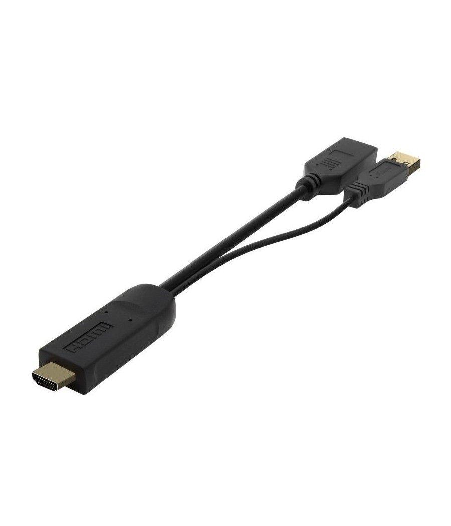 Cable conversor aisens a122-0642/ displayport macho - hdmi macho - displayport hembra - usb macho/ 10cm + 10cm/ negro