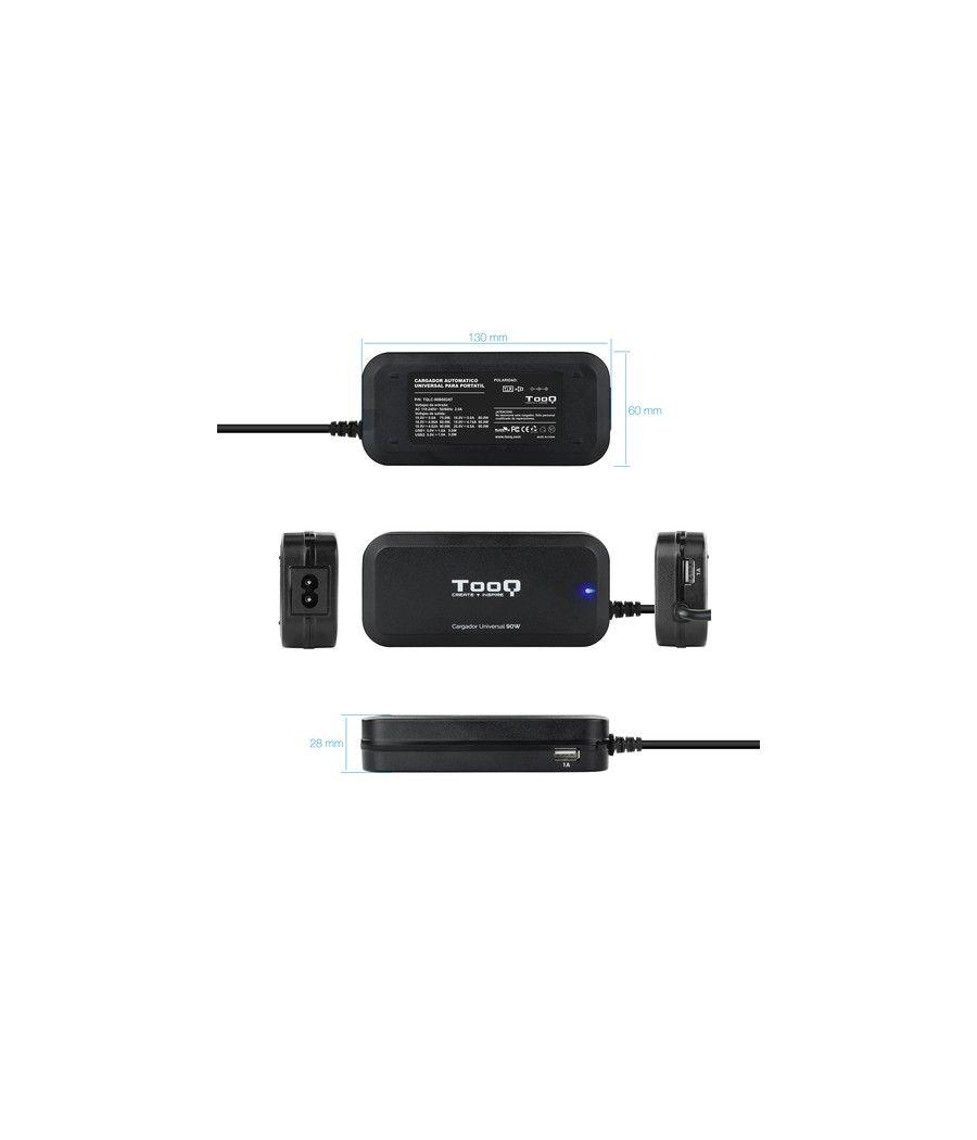 TooQ TQLC-90BS02AT adaptador e inversor de corriente Interior 90 W Negro - Imagen 4