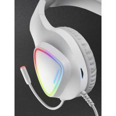 Auriculares gaming con micrófono mars gaming mh222/ jack 3.5/ blancos