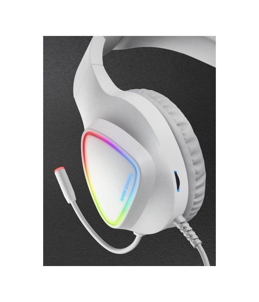 Auriculares gaming con micrófono mars gaming mh222/ jack 3.5/ blancos