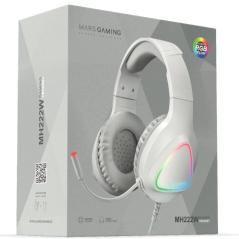 Auriculares gaming con micrófono mars gaming mh222/ jack 3.5/ blancos